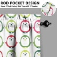 thumbnail image 5 of Set of 3 Winter Animal Kitchen Curtains - Cartoon Penguin & Snow Design Rod Pocket Window Treatment Panels for Small Windows (Includes Valance & 2 Tier Panels), 5 of 5