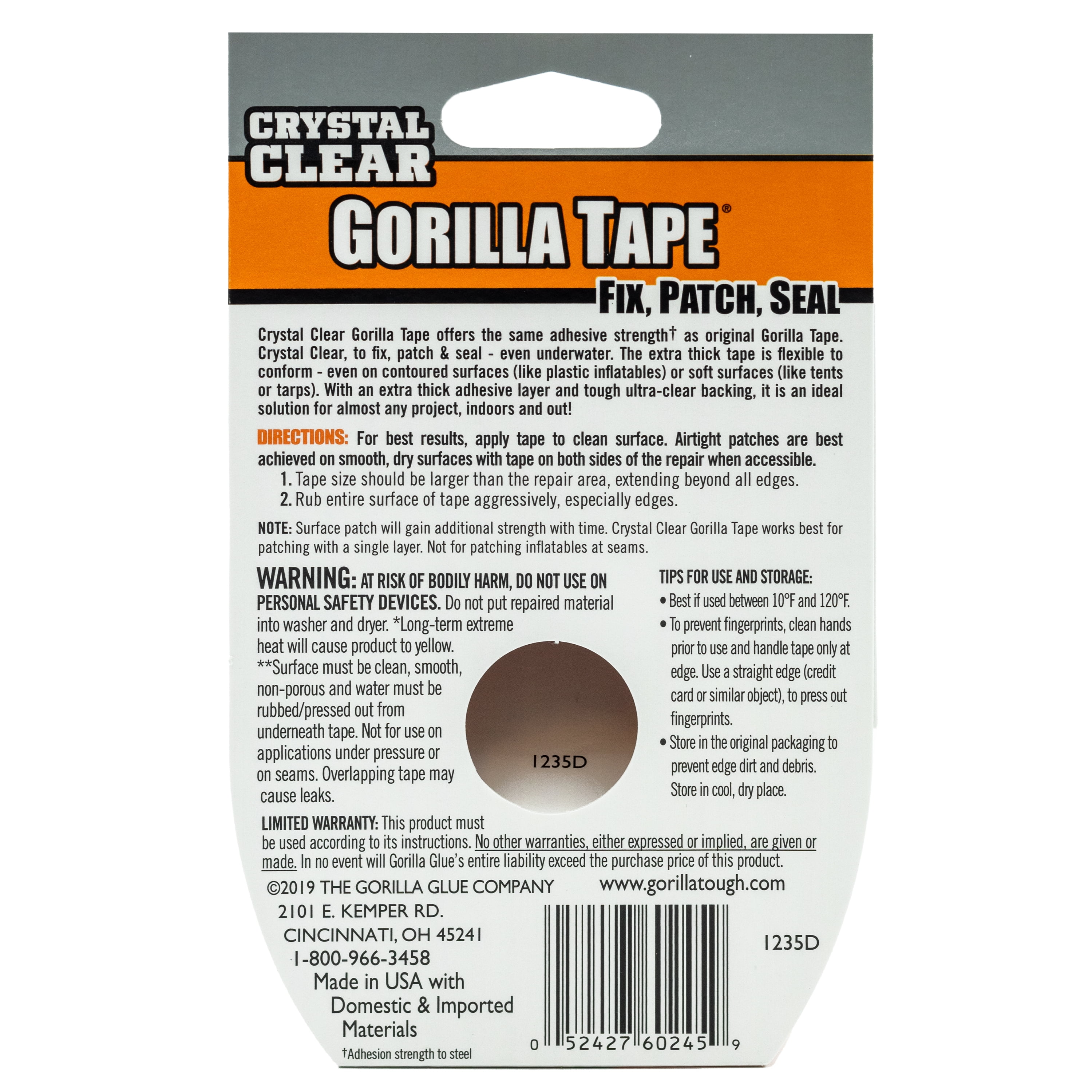 Gorilla Clear Repair Tape 1.88 x 27 ft