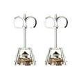 thumbnail image 4 of 3 Ct Round Cut Studs Champagne Crystal 14K White Solid Gold Everyday Dainty Earrings Push Back, 4 of 7