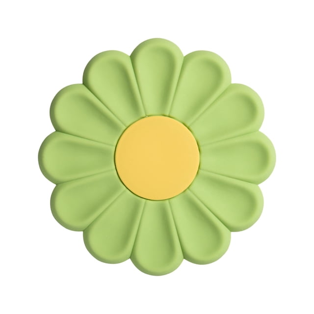 Posavasos de silicona con forma de flor, protector de mesa, soporte para ollas calientes, manteles individuales para tazas Verde