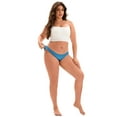 thumbnail image 5 of Unique Bargains Low Waist Frill Trim Satin Full Coverage Briefs M Blue, 5 of 6