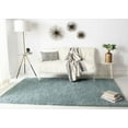thumbnail image 3 of SAFAVIEH August Carlene Solid Plush Shag Area Rug, Aqua, 6'7" x 6'7" Square, 3 of 8