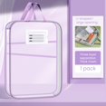 thumbnail image 2 of Sylvtty Mesh Zipper Pouch File Bag A4 Letter Size 3-Layer Transparent File Bag with Handle Document Organizer for School Travel Office, 2 of 7