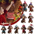 thumbnail image 3 of TQEHS Adorno de árbol de Navidad de acrílico con forma de perro salchicha para decoración festiva del hogar ~ B2Y1, 3 of 6