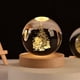 thumbnail image 4 of Bola De cristal navideña con grabado láser 3D, muñeco De nieve, ciervo, Base De madera con Luz LED, bola De cristal blanca cálida, Luz De Navidad, 4 of 4