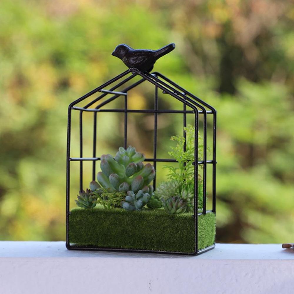 Iron Birdcage Hanging Planter, Metal Wire Flower Pot Basket Wrought Iron Plant Stands, Indoor Outdoor Hanging Plant Holder Hanging Planter Stand Flower Pots for Decorations - image 1 of 8