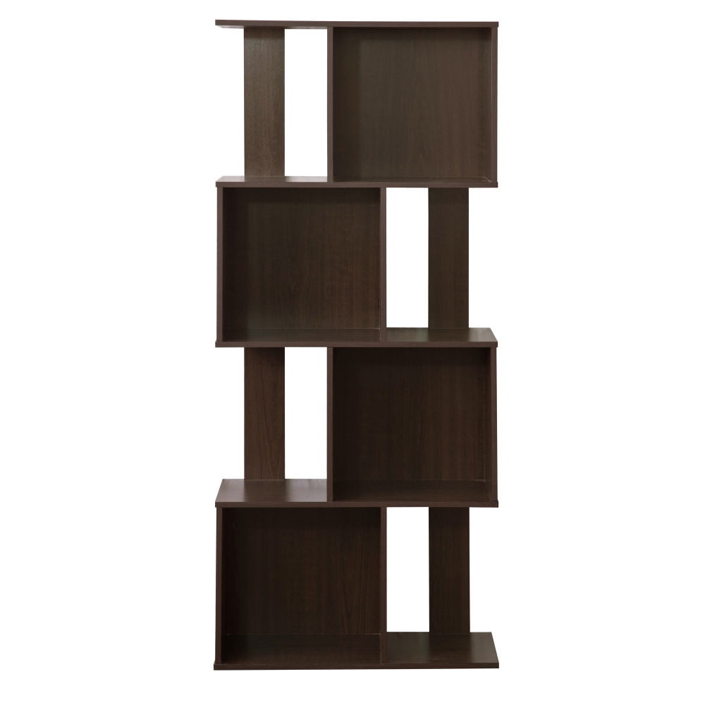 Kepooman 4 Layers Home Office Modern Storage Organizer Z-shelf for Bedroom Study Room, Cherry Wood Kepooman 4 Layers Home Office Modern Storage Organizer Z-shelf for Bedroom Study Room, Cherry Wood