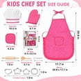 thumbnail image 3 of Rirool Kids Cooking Set, 11-Piece Pink Polka Dot Chef Dress-Up and Baking Role Play Kit with Apron, Hat, Mitt, Pot Holder, Whisk, Rolling Pin, Spoon and 4 Cookie Cutters, Ages 3-6, 3 of 8
