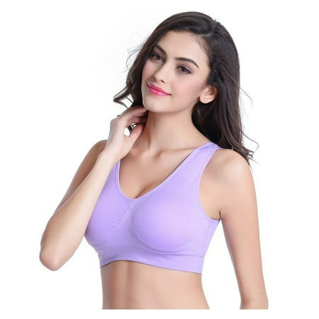 

ANXINDABX Sport Bras Women Tops Shockproof Bra Fitness Seamless Nylon Wire Free Double Layer No Pressure Bra