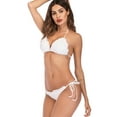 thumbnail image 7 of SAYFUT Women's Sexy Triangle Bikini Set Halter Top with Tie Side Bottom Two Pieces Swimwear Bathing Suit Blcak/White/Flower, 7 of 7
