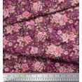 thumbnail image 3 of Soimoi Tissu Popeline de Coton Imprimé Feuilles & Roses Tissu de Couture au Mètre 42 Pouces de Large, 3 of 3