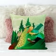 thumbnail image 3 of Mountain Peaock Throw Pillow with Removable Cover in Green Orange Red 18x18, 3 of 4