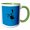 Green/White, variant on 3drose, Kitesurfer Somersaulting Black Vector Silhouette on Blue, 11oz Two-tone Red Mug