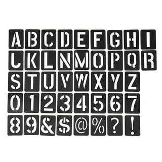 2 Inch Letter Stencils Symbol Numbers Stencil, 68 Pcs Reusable Alphabet Art  Craft Templates Interlocking Stencils Kit for Painting on Wood, Wall