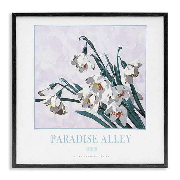 Stupell Industries Traditional Paradise Alley White Spring Blooms Black Framed Giclee Art, 12 x 12, by Jadei Graphics