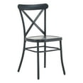 thumbnail image 3 of Weston Home Perry X-Back Metal Dining Chairs, Set of Two, Antique Denim, 3 of 9