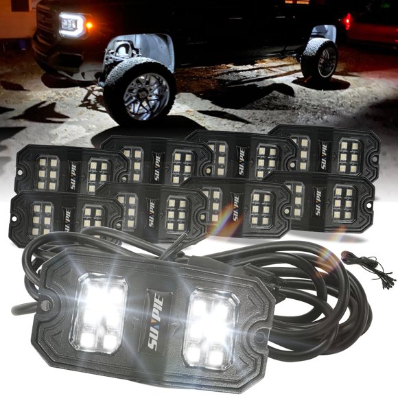 Luces Rock SUNPIE 8 Pods Blanco 6000K IP67 Impermeables