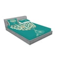 thumbnail image 2 of Ambesonne Vintage Fitted Sheet & Pillow Sham Set, Retro Bike with Baloons, Full, Multicolor, 2 of 2