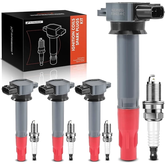 A-Premium Set of 4 Ignition Coil Pack and Iridium Spark Plugs Compatible with Mitsubishi Outlander 2010-2013, Lancer 2009-2010 2013-2015, 2.4L, Replace# 1832A025, SKIC074