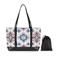 thumbnail image 7 of FORMRS Canvas Laptop Tote Bag for Women with 15.6" Computer Compartments Shoulder Handbag, Navy Blossom Mosaic, 7 of 7