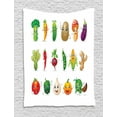 thumbnail image 1 of Vegetable Tapestry, Funny Various Cartoon Characters with Smiley Faces Happy Farm Theme Kids Nursery, Wall Hanging for Bedroom Living Room Dorm Decor, 60W X 80L Inches, Multicolor, by Ambesonne, 1 of 2