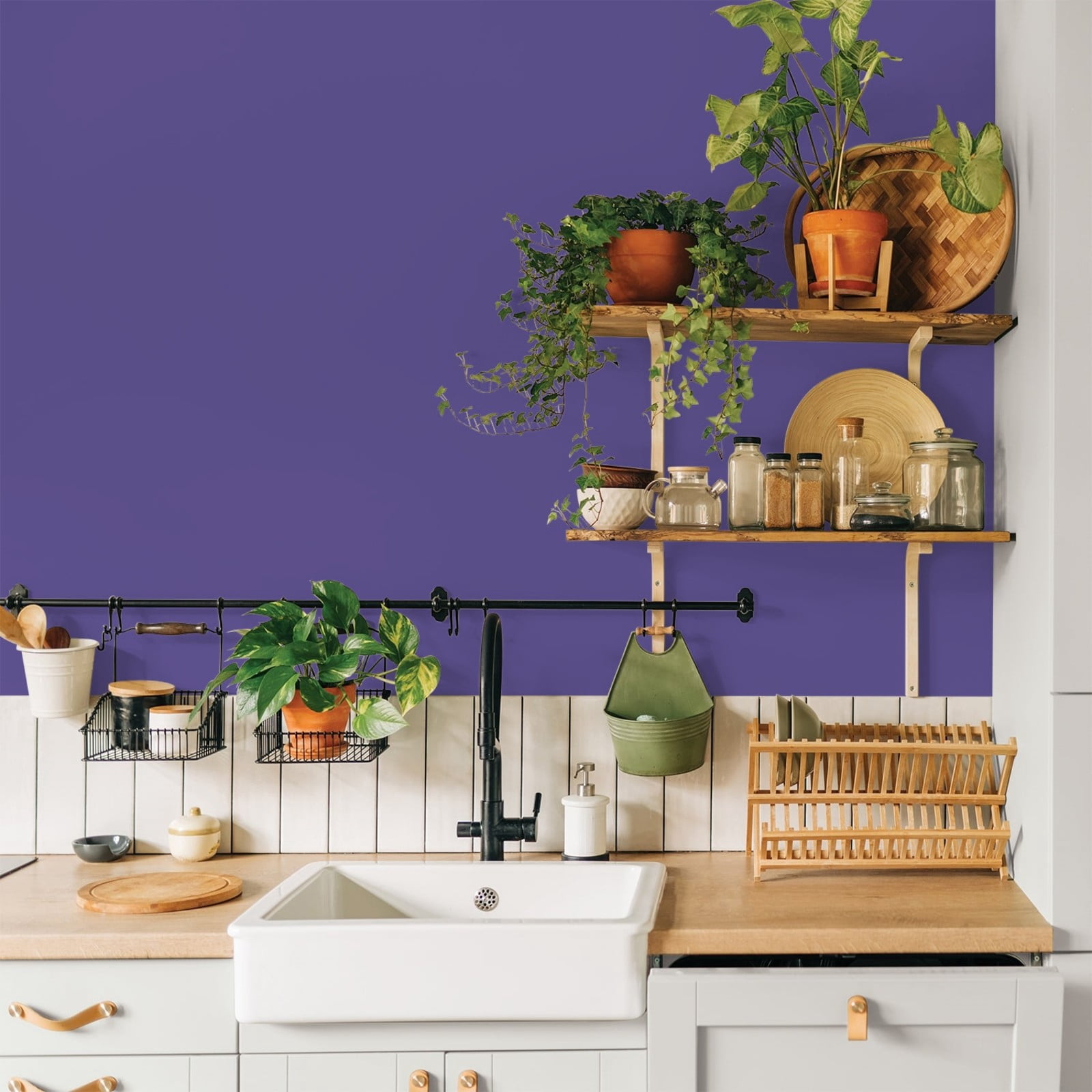 Glidden Glidden Kitchen Bath and Laundry Eggplant / Purple, Eggshell Interior Paint with Primer, 1 Gallon