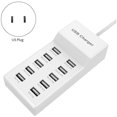 thumbnail image 3 of USB Charger Multifunction 10-Port USB Wall Charger Station with Strong Wear-Resistant Fast Charging White Style2,US Plug, 3 of 7