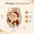 thumbnail image 2 of 3D Christmas Glass Art Cup Set, Raised Holiday Glassware, Handmade Snowman Drinking Glass for Wine Coffee Tea, Xmas Party Festive Home Decor(Reindeer), 2 of 7