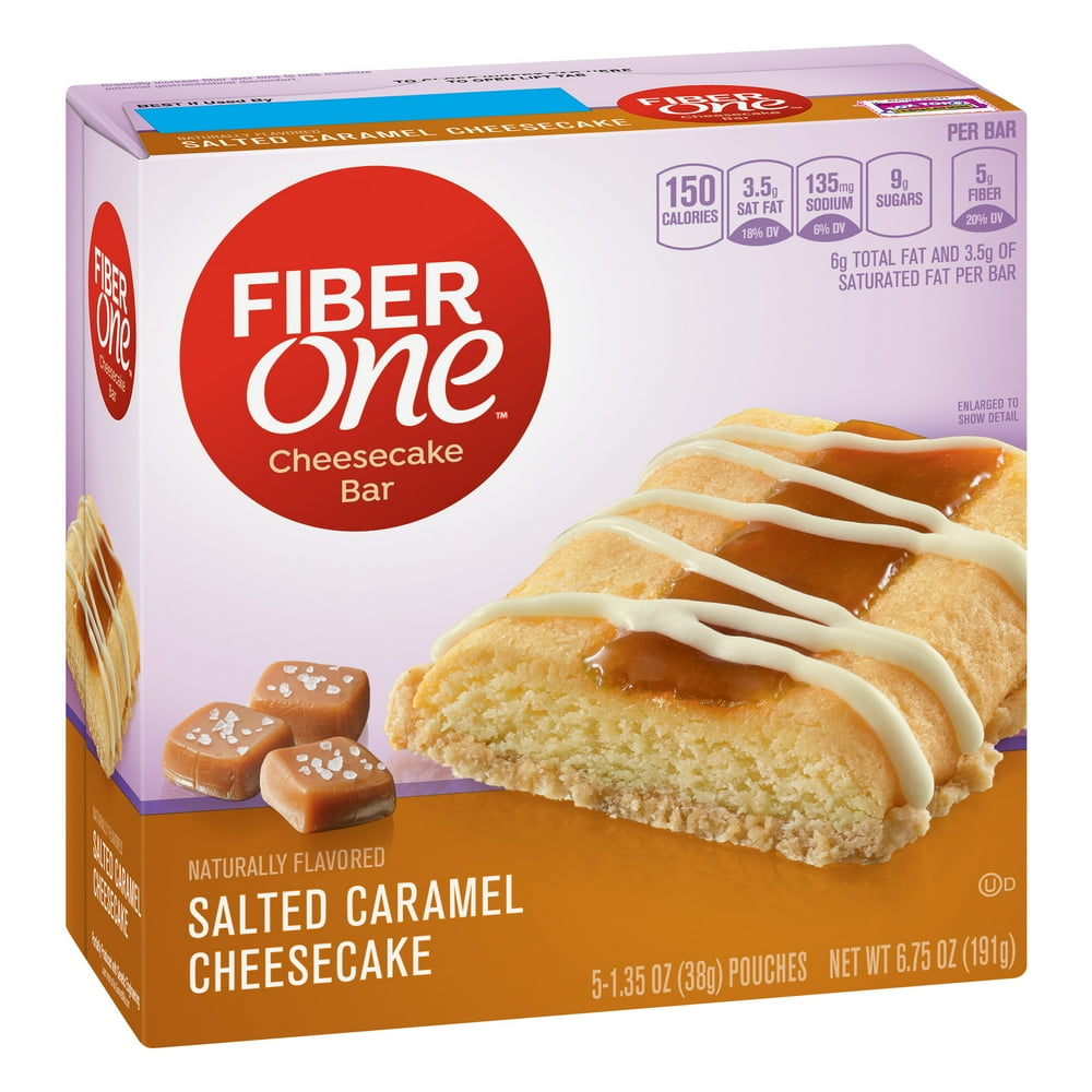 Fiber One Cheesecake Bar Salted Caramel Dessert 6.75 oz