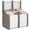Brown, variant on Gymax Deck Box Patio Container w/ Lockable Lid Weatherproof Plastic Storage Bin Beige & White