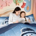 thumbnail image 5 of Manfei Winter Holiday 7-Piece Twin Bedding,Cartoon Xmas Christmas Tree Bedding Comforter Set,Navy Blue Reversible, 5 of 7