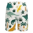 thumbnail image 6 of Kll Dinosaurs And Tropical Leaves Men'S Casual Summer Beach Shorts Hawaiian Shorts With Pockets-Small, 6 of 9