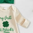 thumbnail image 4 of Yindaity My First Easter Baby Girl Outfit Newborn 0 3 6 Months Bunny Onesie Waffle Knit Sweater Romper and Headband(Beige,0-3 Months), 4 of 7