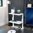 thumbnail image 3 of VIVO White Clamp-on 13" Above or Below Desk 2-Tier Shelving Unit, Desk Organizer, 3 of 9