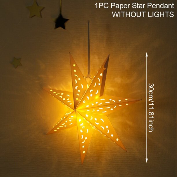Colgante de estrella ahuecada de Navidad para el hogar, adornos navideños de Feliz Navidad, adornos de Año Nuevo 2023, 2024