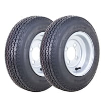 Wanda Wheel Assembly 4.80-8 6-Ply C 70M with 4 Lugs on 4" PCD Silver Rim Trailer Tire, Set of 2