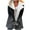 Gray, variant on Winter Warm Plus Size Jackets for Womens Fashion Zip Up Composite Plush Button Lapels Jacket Outwear Coat