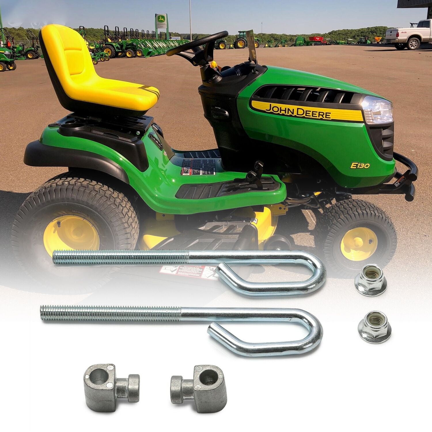 ECOTRIC Equipment E130 Deck Lift Bolt Kit & Trunnion Rod Nut Set Replacement for GX21718 GX24864