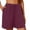 Red, variant on Shorts for Women Clearance, Xunlbb Women's Linen Shorts Solid Color Comfortable Elastic Wide Leg Casual Shorts