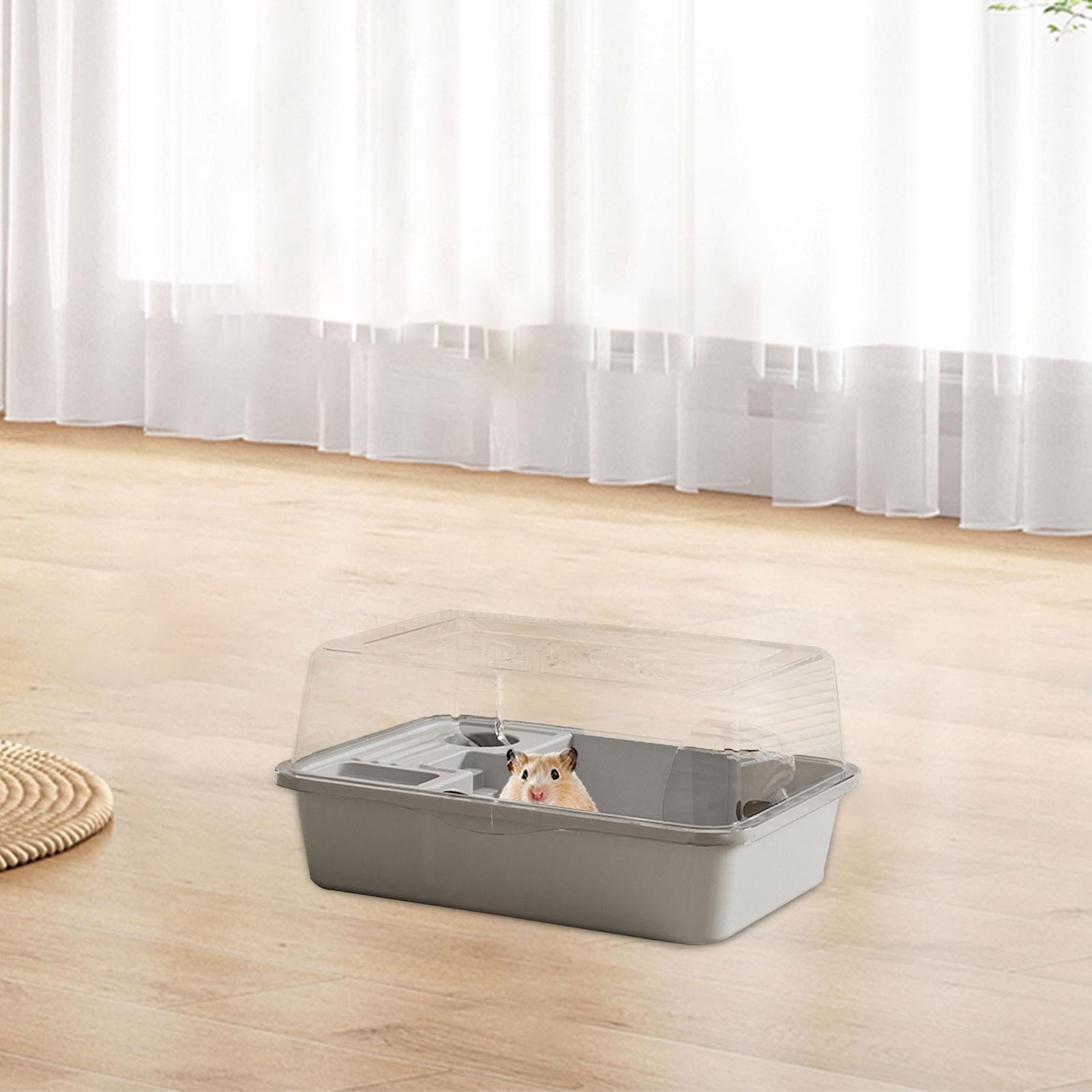 Stgfyxgs Large Hamster Cage Exercise Playing House Transparent Ventilation Small Animal Cage Hamster Enclosure for Guinea Pigs Gerbils grey