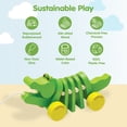 thumbnail image 3 of PlanToys® Dancing Alligator Pull Toy for Toddlers | Eco-Friendly Wooden Toy with Click-Clack Sound | Walking Toy for Babies, 3 of 8