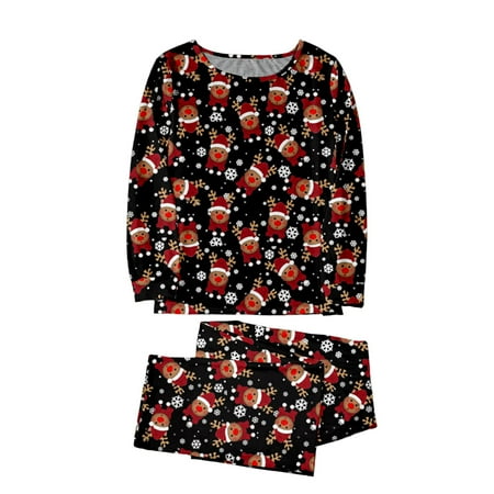 

JDEFEG Pajamas for Christmas for Family Women Merry Christmas Set Family Clothes Matching Cute Prints Long Sleeve Tops Santa Prints Pants Mom Sets Family Christmas Pajamas Snowman A Xxl
