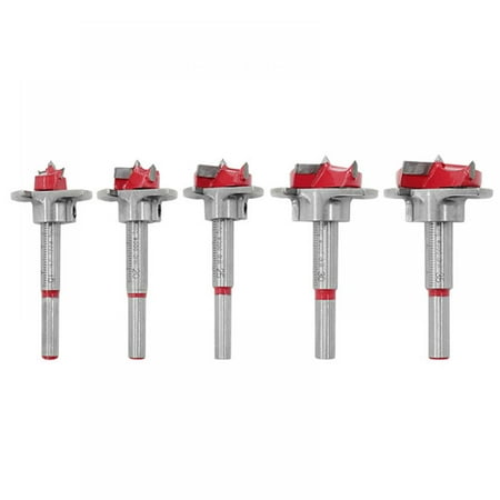 

Positioning Woodworking Hole Opener Set Carbide Flat Wing Drill Adjustable Hinge Reamer 15-35mm (Wooden Box 5pc)