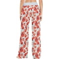 thumbnail image 3 of FREEAMG Women's Stylish Wild Red Poppies Flowers Soft Lounge Pajama Pants Wide Leg Sleepwear Bottom, 3 of 6