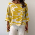 thumbnail image 4 of Zysthvn Casual Shirts for Women Summer Tunic 3/4 Sleeve Plus Size Tshirts for Women Loose Fit Lightweight Crew Neck Printed, 4 of 7