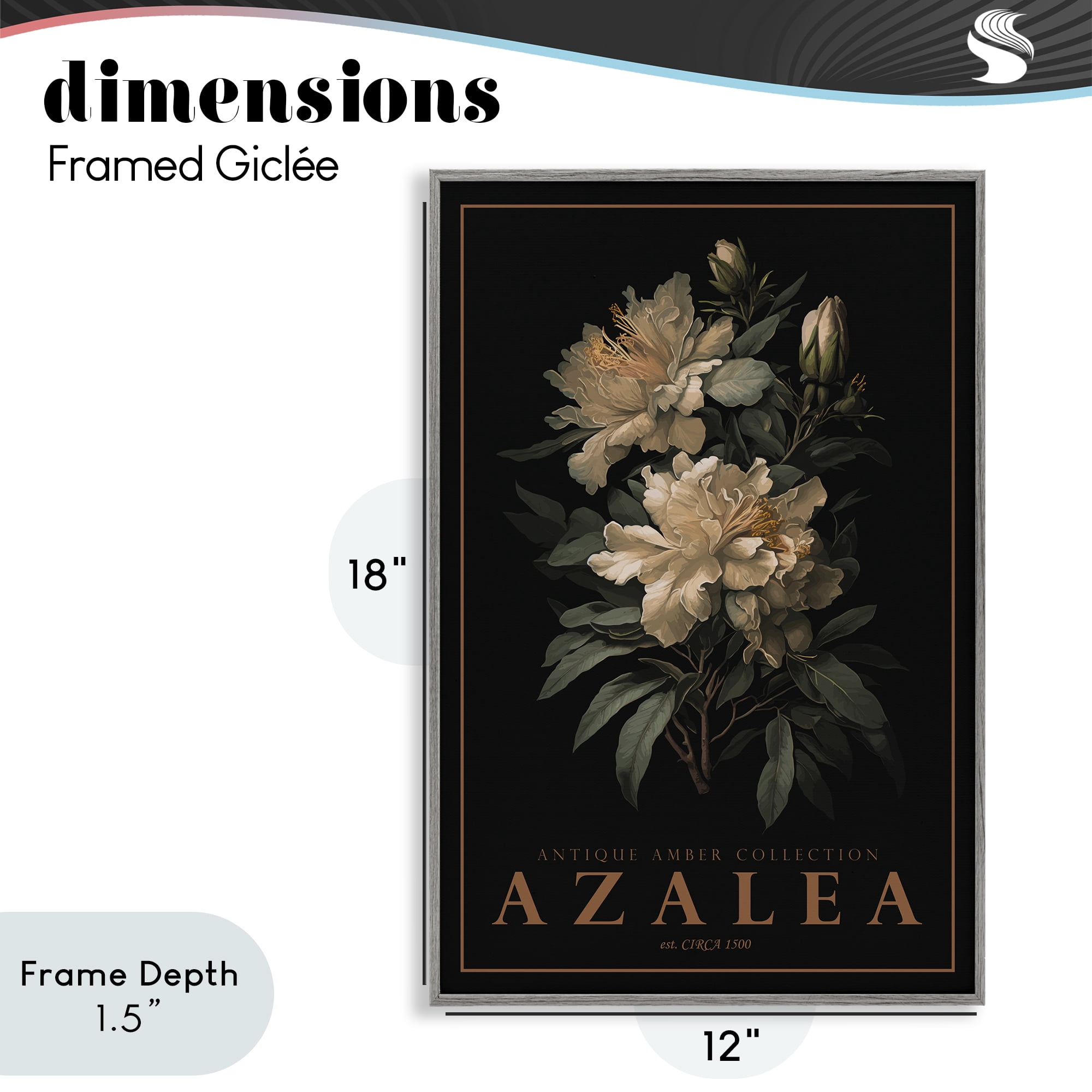 Stupell Industries Antique Azalea Light Gray Framed Giclee Art, design by Chris Giampietro