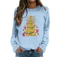 thumbnail image 1 of VJATTWR Mes Articles Chandail en Molleton de Noël pour Femmes Imprimé Col Rond Manches Longues Chandail Sans Capuche Chandail en Molleton Confortable Mode Haut pour Vacances Tenue Décontractée et Activités Athlétiques Get it Fast, 1 of 4