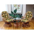 thumbnail image 7 of Wickerix Set of 2 Bali Lounge Swivel Rocking Chairs with Floral Cushion and Pelangi Round Coffee Table Natural Rattan Wicker Handmade, Colonial, 7 of 7