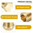 thumbnail image 3 of 2Pcs Brass Hex Head Plug Compression Cap Fitting Stop Valve Cap, 1/4" NPT Hex Thread Pipe Fitting Flare Cap Tubing Ends Sealing Cap with PTFE Tape for Air Conditioner, Water, Gold, 3 of 7