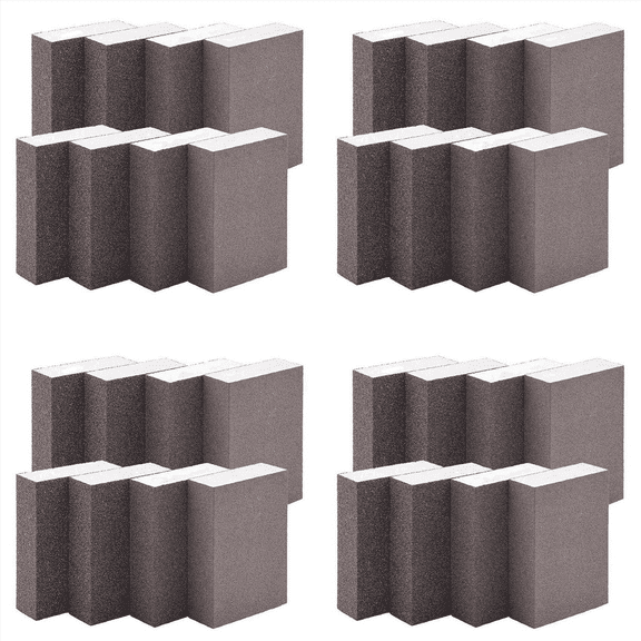 32Pack Sanding Sponges Coarse Fine Sanding Blocks in 60-220 Grits Sand Foam Sandpaper for Metal Wood Polish,Brown